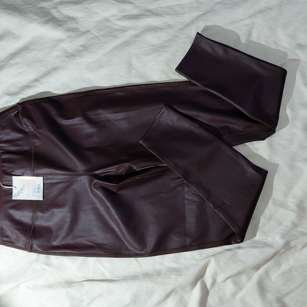 Thread & Supply Chocolate Brown Faux Leather Leggings